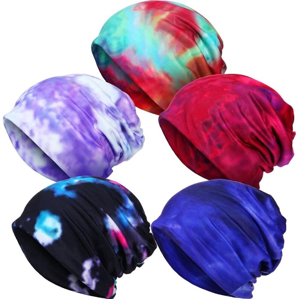Women’s Stretchy Slouchy Beanie Chemo Hat Turban Head Wraps 5 Pack